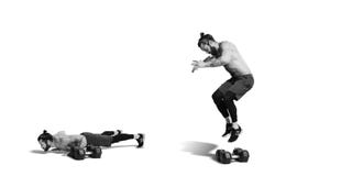 burpee over dumbbell