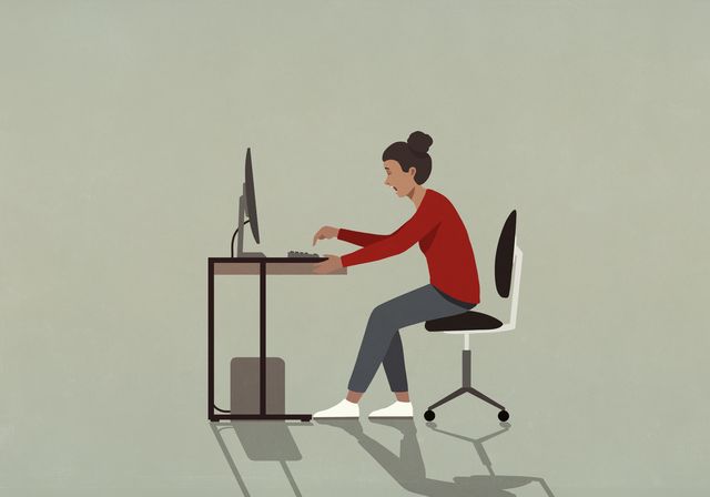 businesswoman working at computer