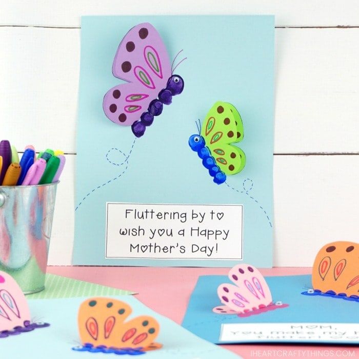 Mothers Day Birthday Greeting Card 3D Handmade Butterfly And Flowers Mum Gift S 