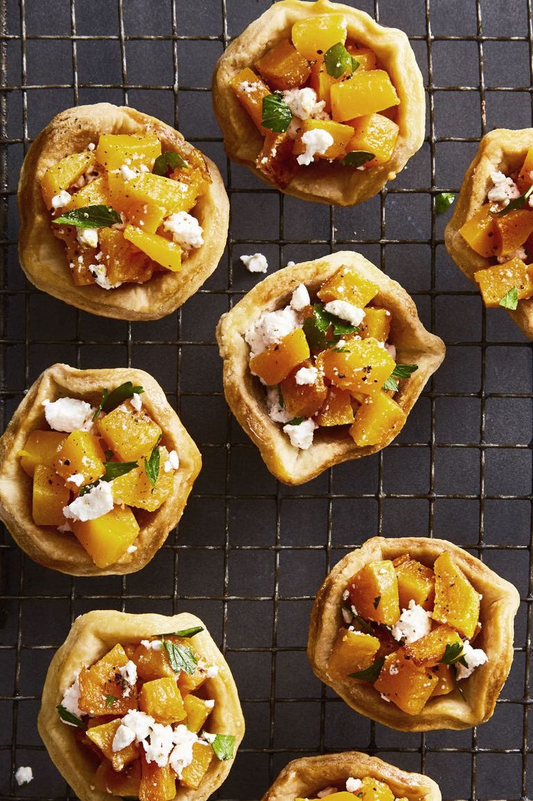 butternut squash and feta tartlets