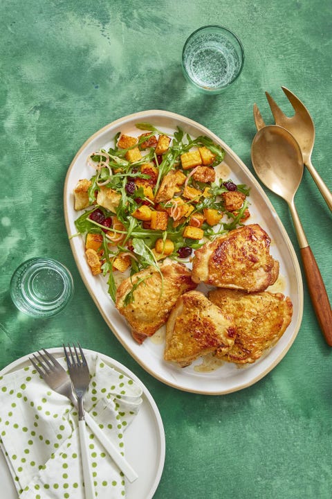 roasted chicken and squash panzanella