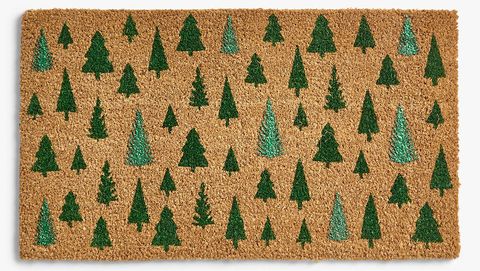 John Lewis & Partners Christmas Trees Door Mat - Party Proof your Flooring over the festive period