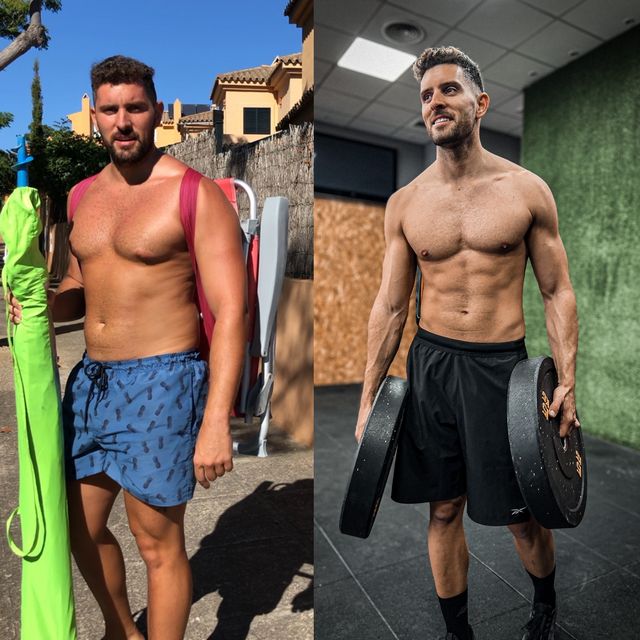 la transformación física de Álvaro, perder peso en dos meses