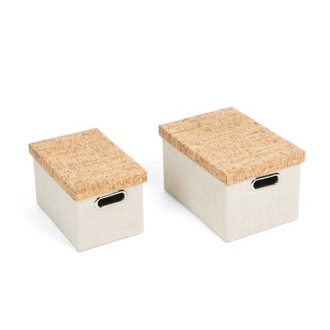 Cajas forradas de tela para guardar cables