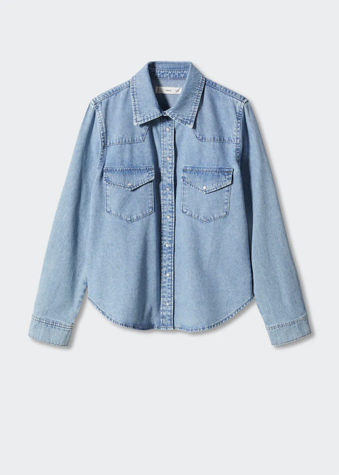 ONLY Camicia A Manica Lunga In Denim Panna Da Donna