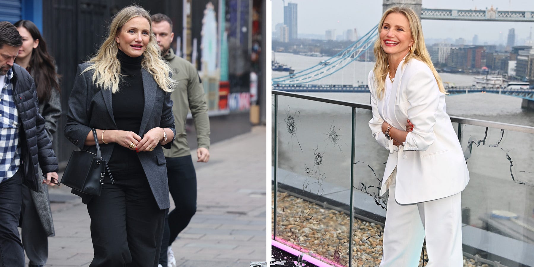 Cameron Diaz Makes a Tailored Suit Look Totally Chill