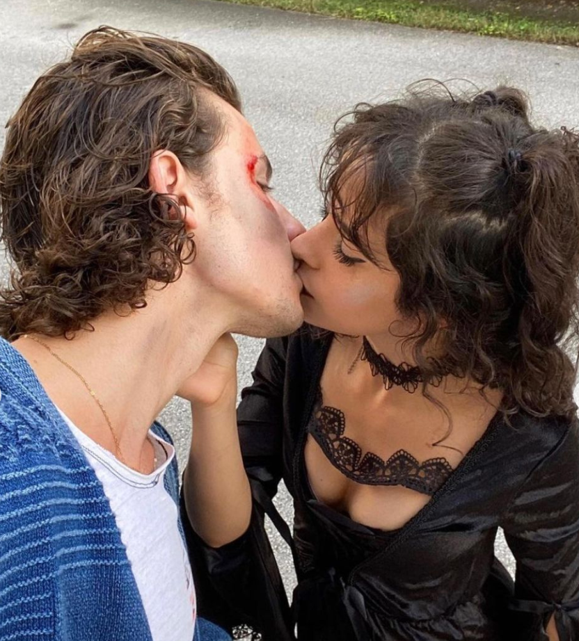 Here’s Camila Cabello and Shawn Mendes Kissing in Their Halloween Costumes