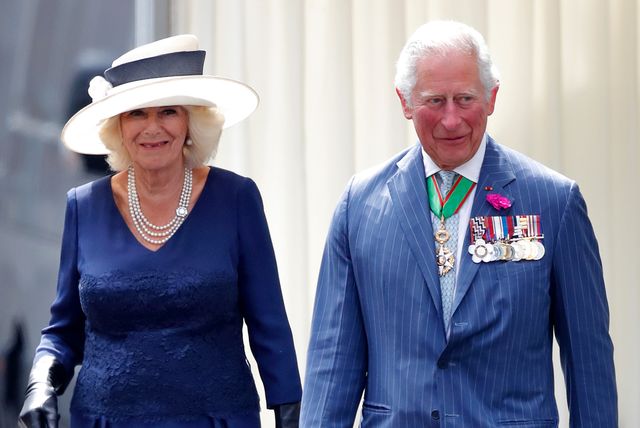 the prince of wales and the duchess of cornwall receive president macron to commemorate the appeal of the 18th june speech by charles de gaulle