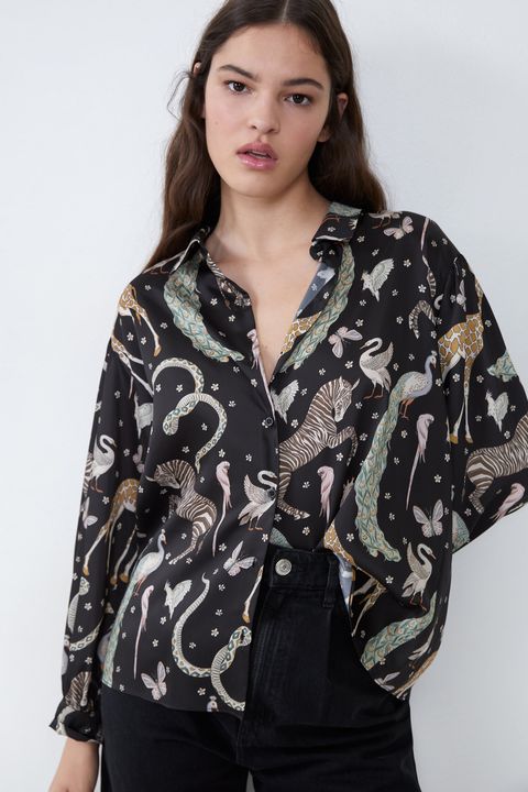 Blusa con estampado de Zara