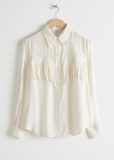 Clothing, White, Collar, Sleeve, Blouse, Shirt, Beige, Top, Neck, Button, 