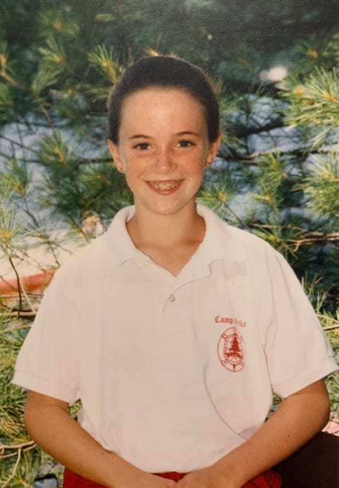 the author during her first summer at oneka, 1998