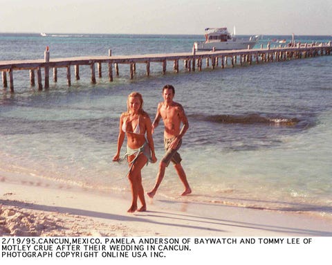 pam anderson and tommy lee on honeymoon