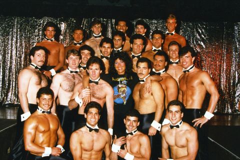candace mayeron surrounded by chippendale men