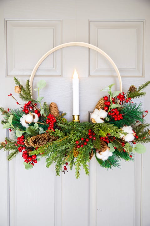 candle christmas wreath christmas door decorations