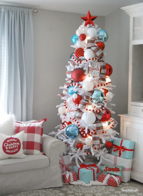 candy cane christmas tree ribbon ideas