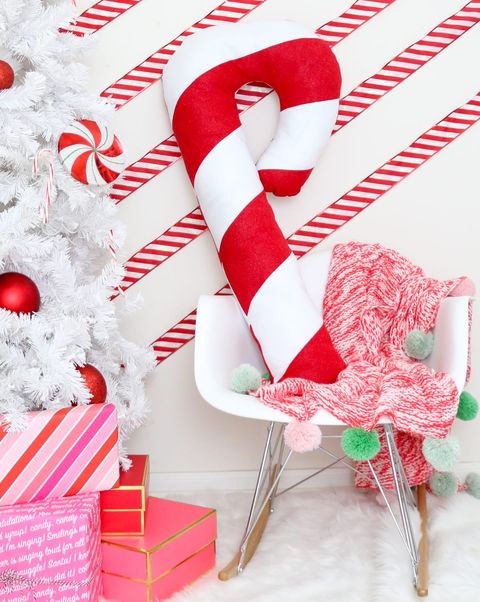 candy cane crafts pillow