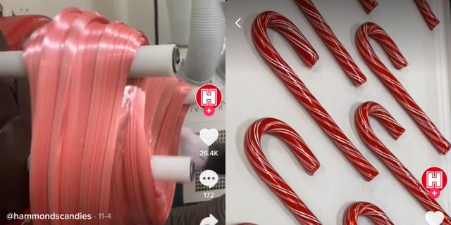 these tiktoks show how candy canes are made