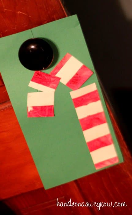 christmas crafts for kids — taperesist candy cane painting