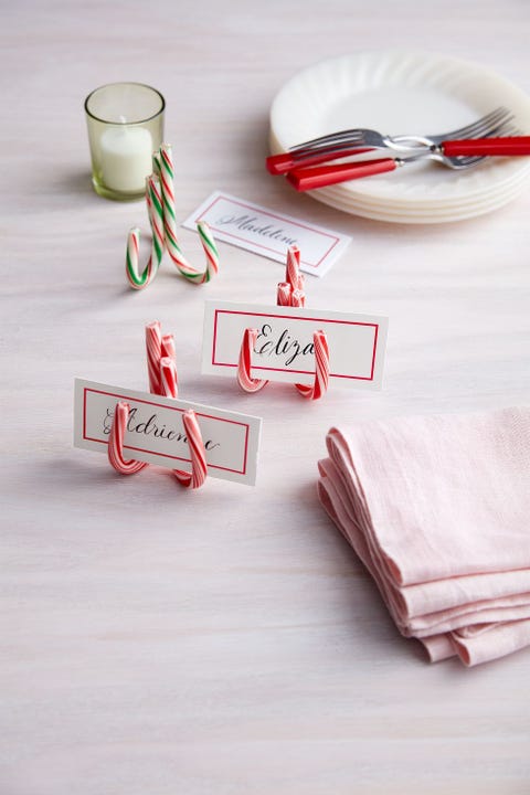 candy cane place cards christmas table decorations