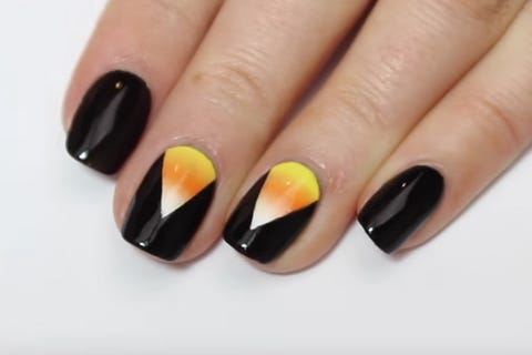 3 Easy Candy Corn Nail Tutorials For Halloween 2019