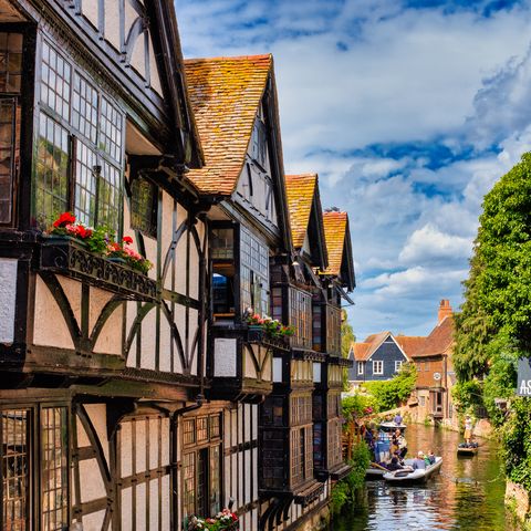 house facades on the great stour river in canterbury