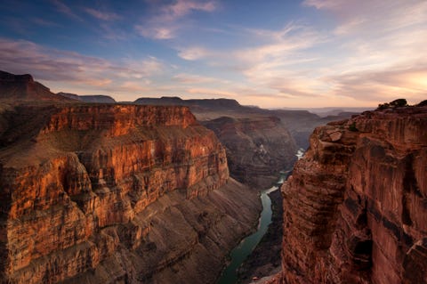 Canyon and river at sunset. Toroweap Overlook, Grand Canyon, Arizona.