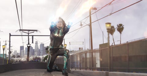 La Capitana Marvel, Carol Danvers (Brie Larson), en una escena de Capitana Marvel.