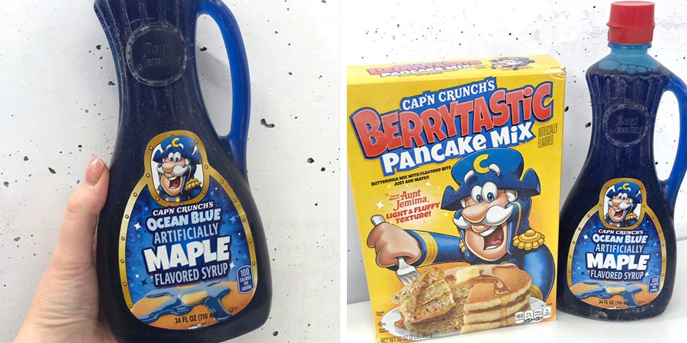 Cap’n Crunch Is Releasing Ocean Blue Maple Syrup That Will Brighten Up Any Pancake Stack