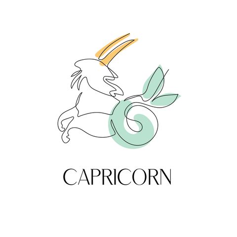 capricorn zodiac sign one line vector illustration in the style of minimalism continuous line