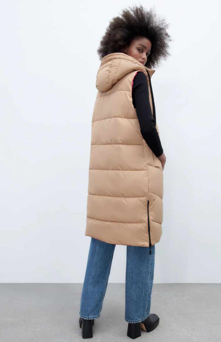 chaleco abrigo zara