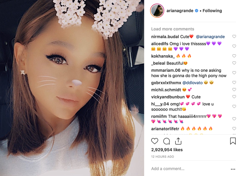 ariana grande celebrity haircut hairstyles pics