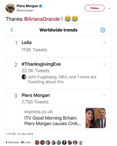 Ariana Grande Took Down Piers Morgan for Shaming Little ... - 480 x 595 png 143kB