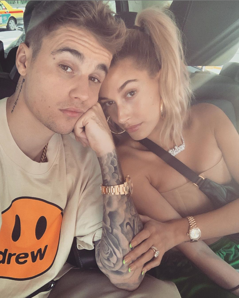 Justin Bieber and Hailey Baldwin Post Kissing Instagram in Japan