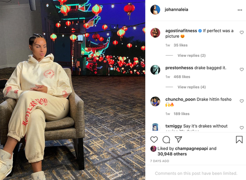 Drake liking Johanna's Instagram of herself drake liking johanna's instagram of herself