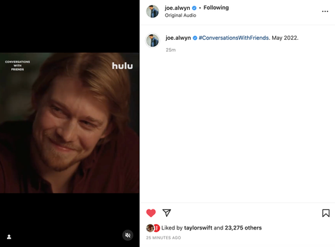 Taylor Swift liking Joe Alwyn's post within the first 25 minutes taylor swift liking joe alwyn's post within the first 25 minutes