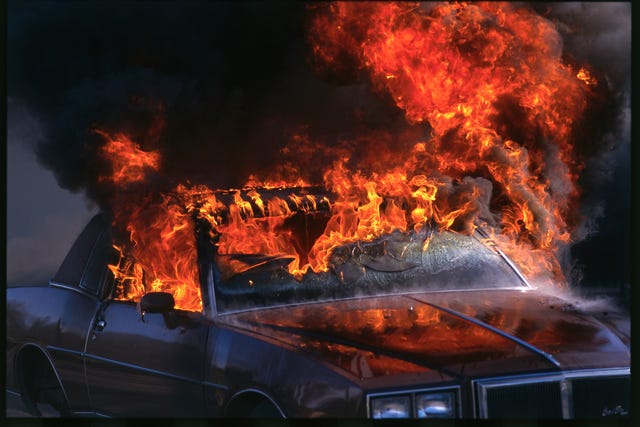 Car on Fire Man Allegedly Commits Arson at Dealership That He Claims Sold Him a Lemon in 1986