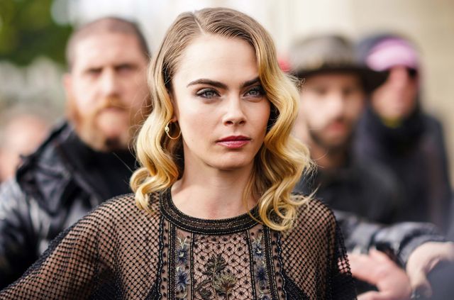 paris, france   february 25 cara delevingne is seen, outside dior, during paris fashion week   womenswear fallwinter 20202021, on february 25, 2020 in paris, france photo by edward berthelotgetty images