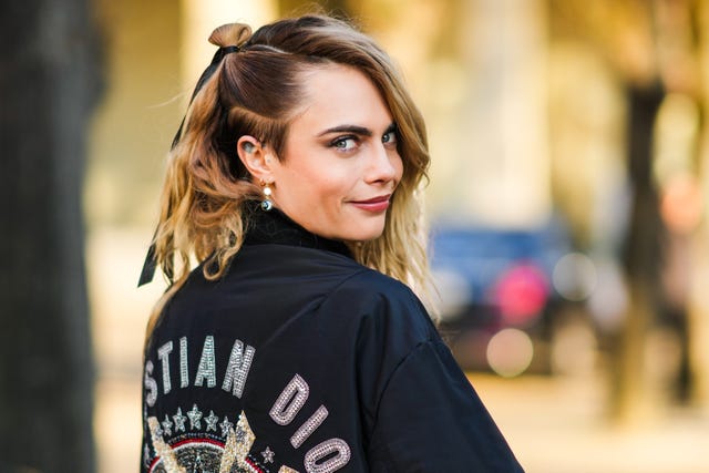 Cara Delevingne paris, france january 24 cara delevingne is seen, outside dior, during paris fashion week haute couture springsummer 2022, on january 24, 2022 in paris, france photo by edward berthelotgetty images