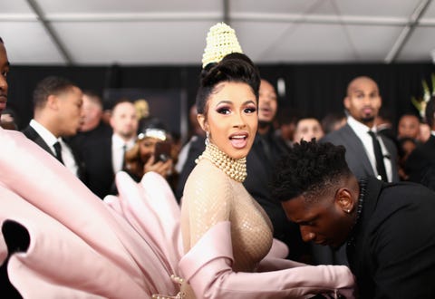 Cardi B Wears Vintage Mugler Dress to Grammy Awards — Cardi B Grammy ...