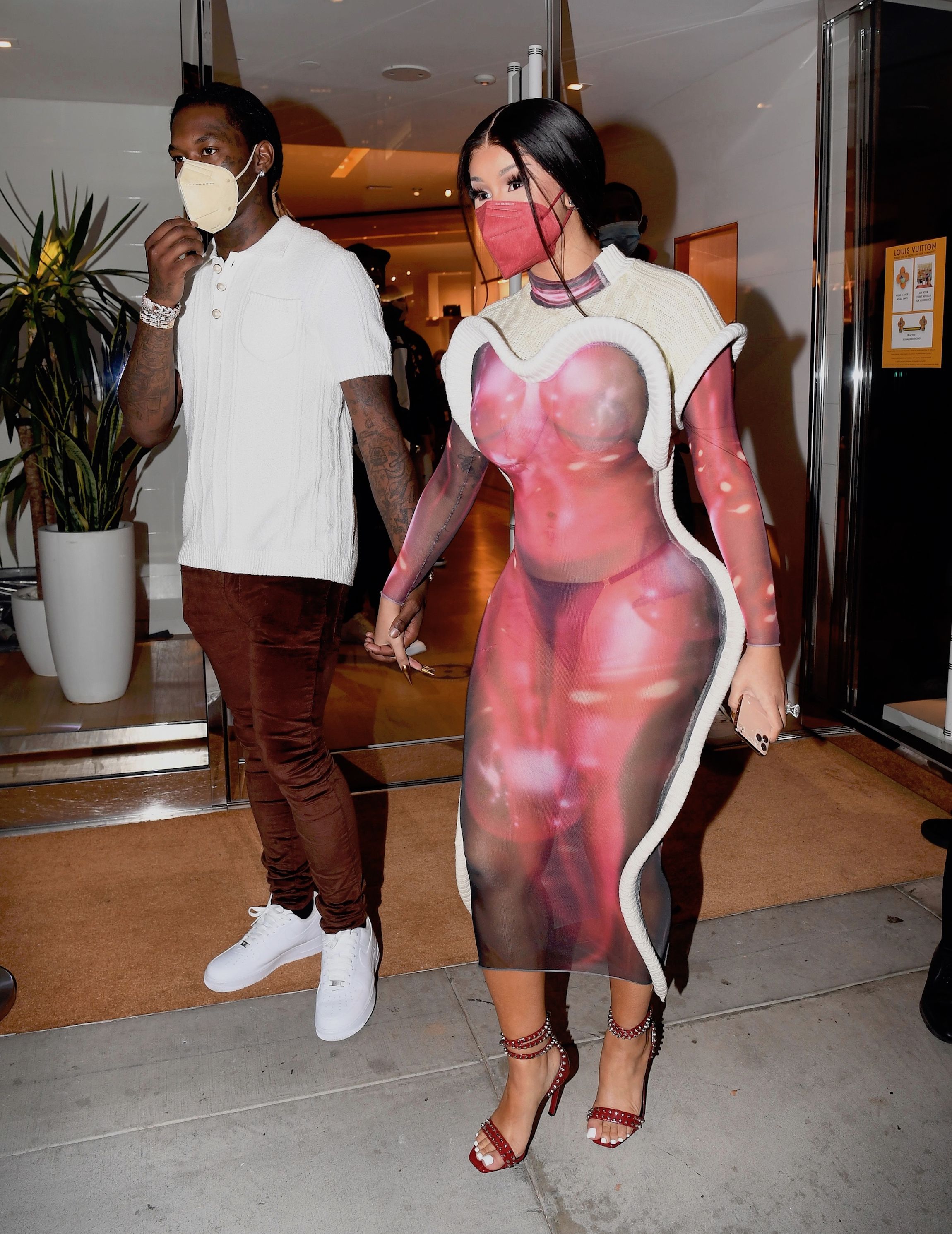 cardi b see through dress