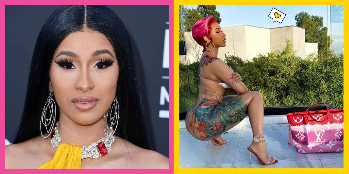 Cardi B tries new pink and blue pixie crop wigs on lockdown