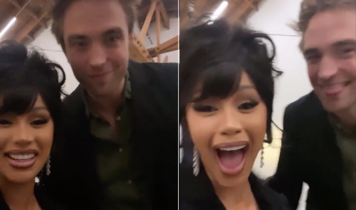 Watch Cardi B Meet Robert Pattinson And Melt Down