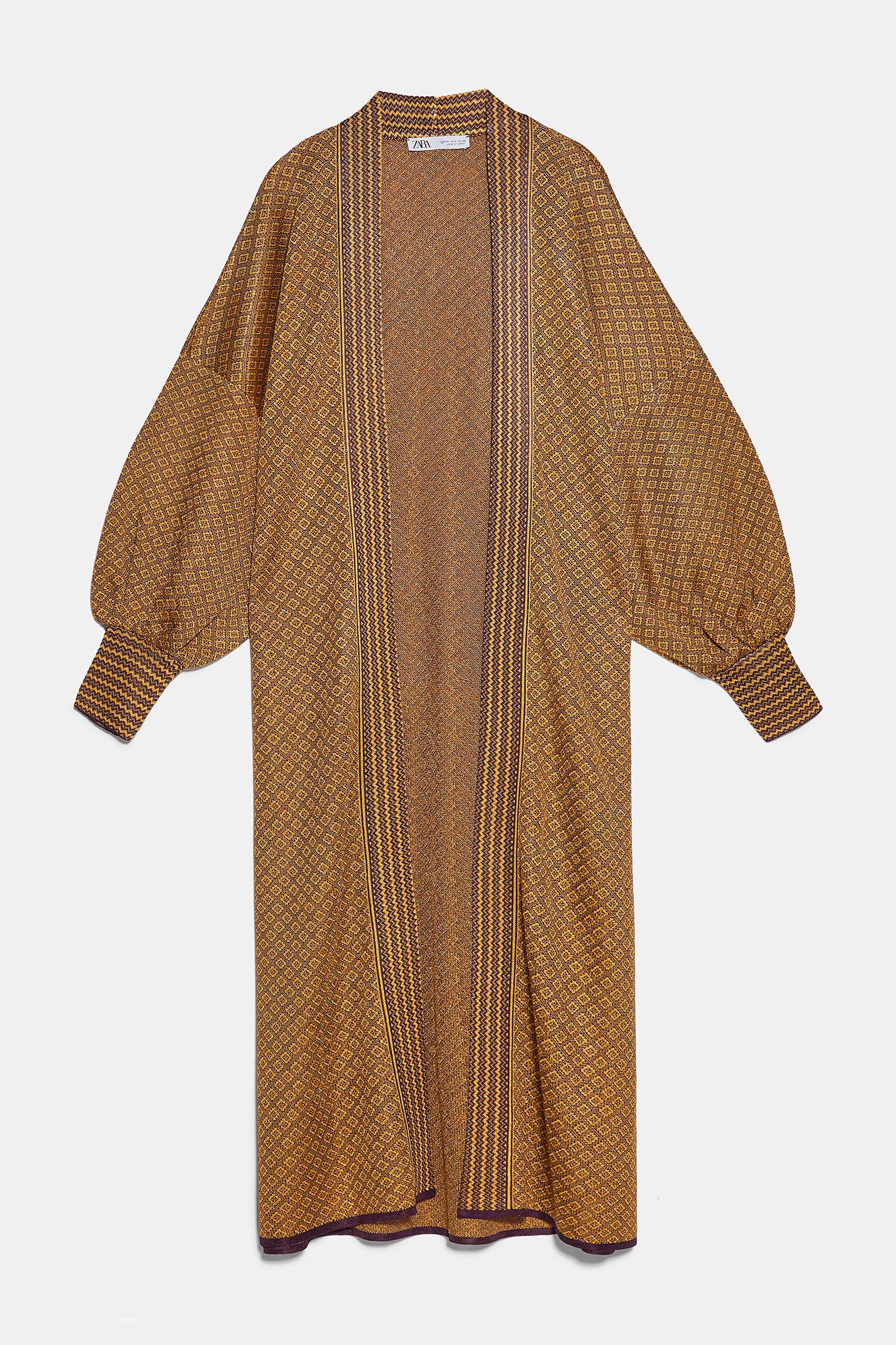 Kimono lungo frange Zara Donna Abbigliamento Maglioni e cardigan Kimono 