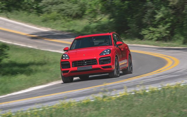 the 2021 porsche cayenne gts rockets down most any road with turbocharged v 8 power