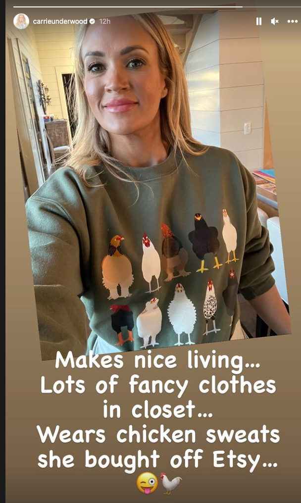 Carrie Underwood's Coveted Chicken Sweatshirt Is on Sale