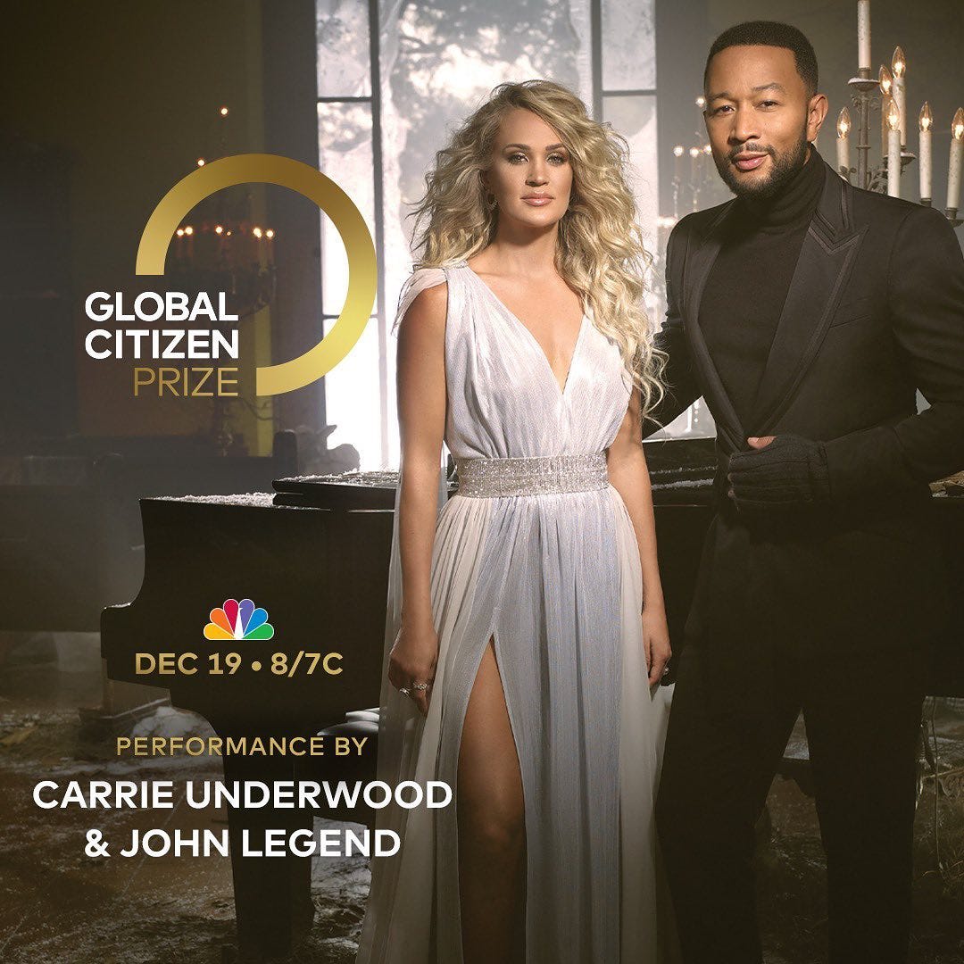 Carrie Underwood And John Legend Sang Hallelujah At Global Citizen Prize