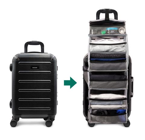 This cabin suitcase comes with a wardrobe inside