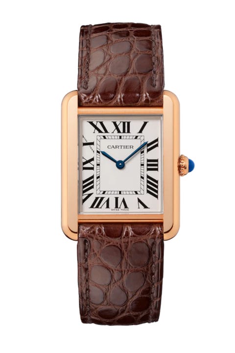cartier tank solo watch
small model, quartz movement, pink gold, steel, leather