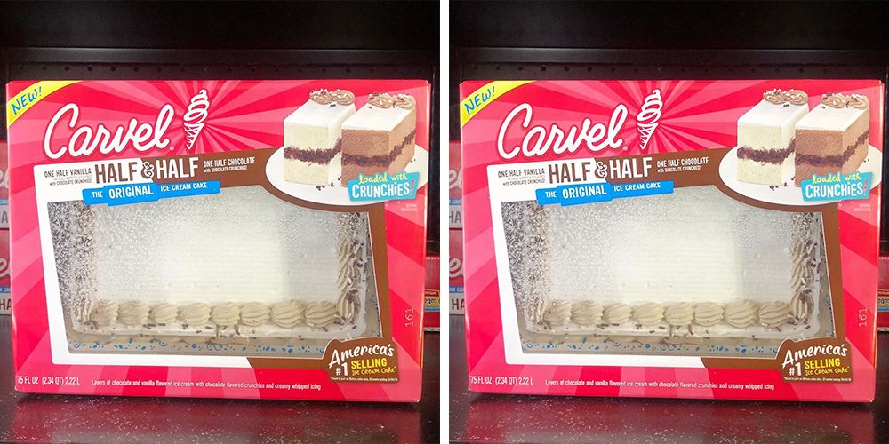 Carvel S New Half Half Ice Cream Cake Will Give You An All Vanilla Or Chocolate Slice