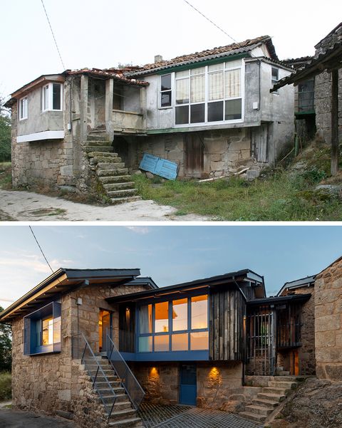 Una casa de diseño con muros de piedra - Casas reformadas